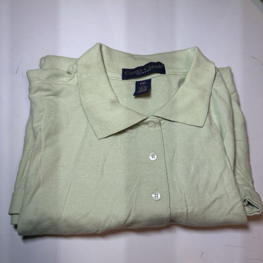 Cross Creek Women’s Sleeveless Polo Shirt Size 2XL NWOT 100 Cotton GREEN